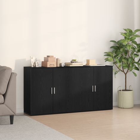 Sideboard 2 pcs Schwarz Eichen-Optik 79 x 38 x 80 cm