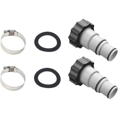 38-mm- und 32-mm-Poolschlauchadapter – Kompatibel mit Filterpumpen von 1500 bis 4000 Gallonen/Stunde – Robustes Kunststoffgehäuse – 2er-Pack (1/5)