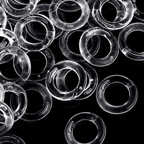 Anneaux de rideaux en plastique transparent pour stores romains – Lot de 200 pièces, Ø ext. 13 mm / int. 8 mm (1/3)