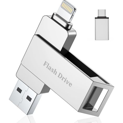 MFi Cle USB 256 Go pour iPhone, Clé USB C, Lightning,Stockage Réel (1/5)