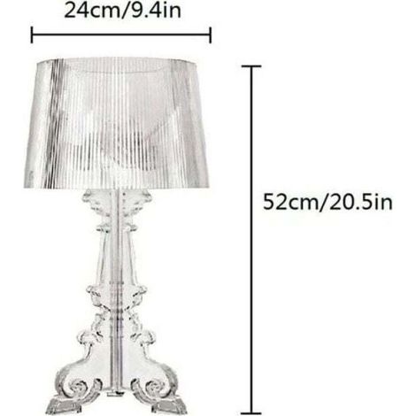 Lampe de Table - Petite Lampe de Salon Design - Bour Transparent - Acrylique, Plastique