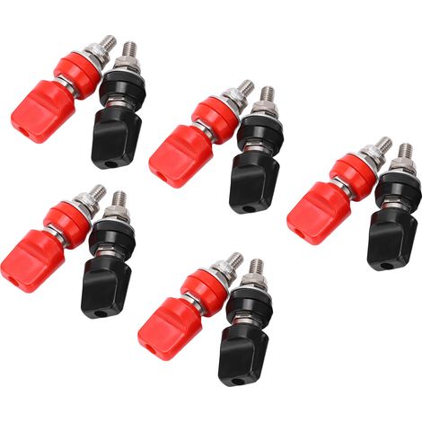 Lot de 5 bornes à ressort J.50019(1) M6 laiton ABS avec jack 4mm pour appareils électroniques navires véhicules (1/3)