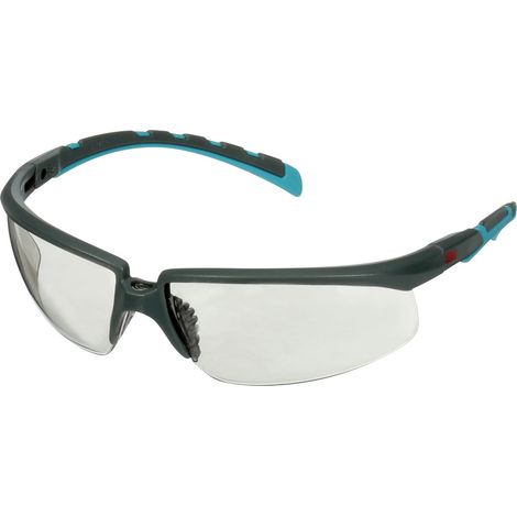 3M S2007SGAF-BGR Schutzbrille mit Antibeschlag-Schutz, winkelverstellbar Türkis, Grau EN 166 DIN 16 (1/2)