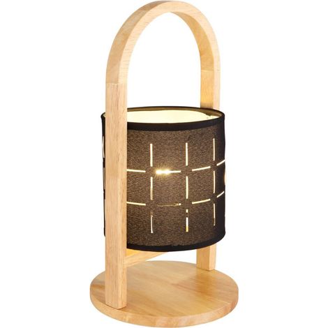 Lampe de table, lampe de bureau, lampe de chevet et lampe d'appoint en bois noir – design moderne et fonctionnel (1/5)