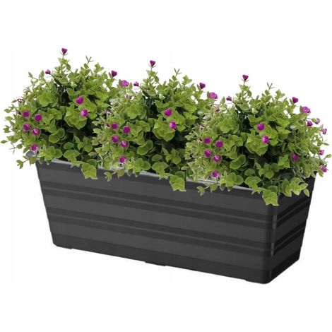 Vaso da fiori per balcone, 40 cm, antracite, scatola