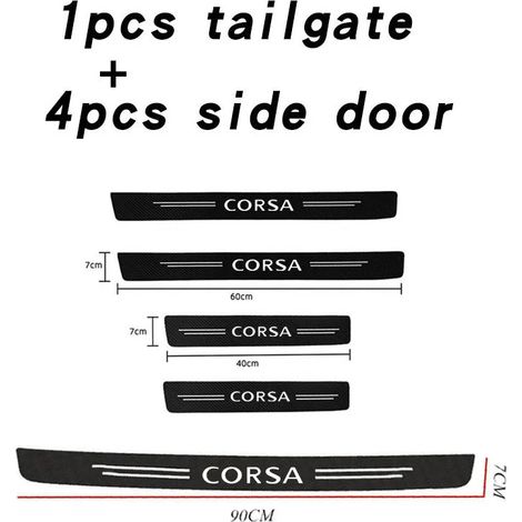 (5 pièces Corsa) Protection de seuil de porte de voiture tendance, couvre-pédale d'accueil, bande de protection anti-rayures et anti-sécheresse, compatible avec les accessoires Opel Corsa (1/4)