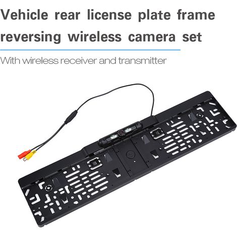 Caméra de recul sans fil 170° IR pour plaque d'immatriculation, aide au stationnement, système de vision nocturne (1/5)