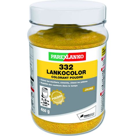 Colorant en poudre 332 LANKOCOLOR PAREXLANKO - mortiers, ciments, plâtres - jaune - 450 g