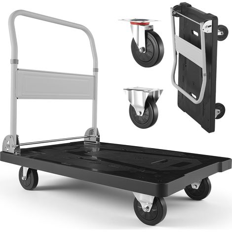 VEVOR Carro Plataforma Plegable 895 x 595 mm, Carretilla de Transporte Carga de 299,37 kg, Carrito Portaequipajes con Plataforma con Ruedas de 127 mm, Asa de Empuje para Tareas Domesticas, Almacen (1/5)