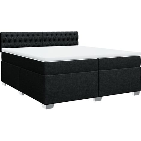 Maison Exclusive - Giroletto a Molle con Materasso Nero 200x200 cm in Tessuto (1/5)