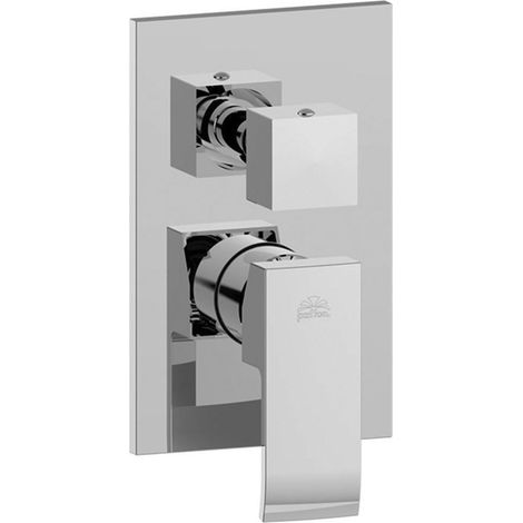Miscelatore incasso doccia 3 uscite con piastra ABS Paffoni serie Elle EL019CR  Cromato (1/4)