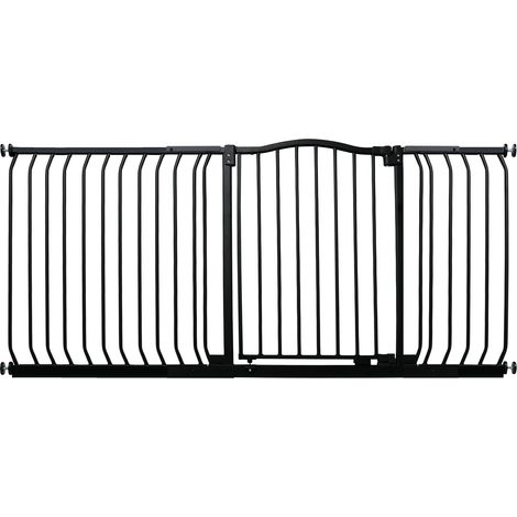 Bettacare Curved Top Dog Gate, 216cm - 225cm, Matt Black, Pressure Fit Pet Gate for Dog and Puppy, Pet and Dog Barrier