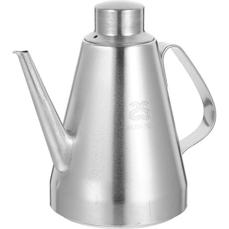 Distributeur d'huile en acier inoxydable, bouteille de vinaigre anti-poussière, récipient à sauce, ustensile de cuisine, verseur d'huile pour la maison et le restaurant (700 ml, taille moyenne, 15 cm) (1/4)