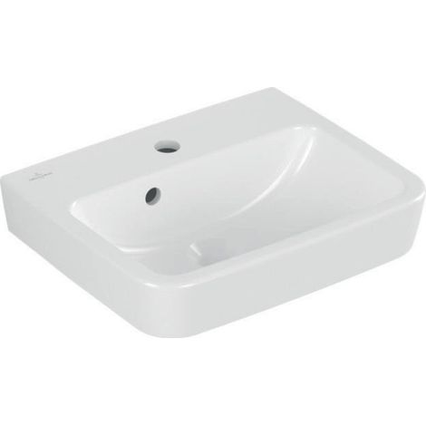 Villeroy & Boch O.novo - Lavamanos sobre encimera, 45x37 cm, con rebosadero, orificio para grifería, CeramicPlus, blanco alpino 43444GR1 (1/4)