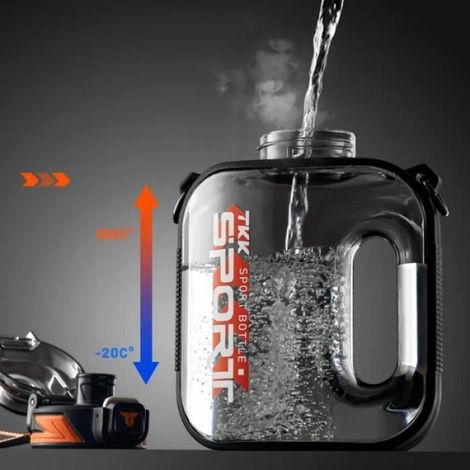 Bouteille deau, Gourde Sport 1800ML,Gourde avec Paille,Sans BPA, tanche,Léger,Réutilisable, pour Sport, Fitness,Plein vert (1/4)