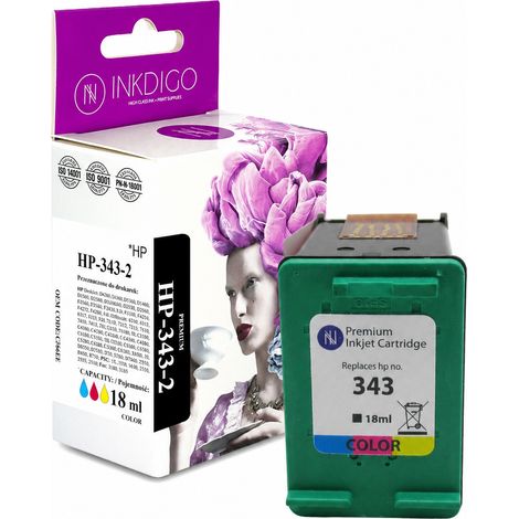 Inchiostro Inkdigo 343 XL compatibile con HP DeskJet 460, 6840, OfficeJet 150 Mobile, certificato TÜV. (1/5)