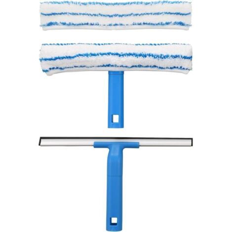 Pair Professional Window Squeegee (30 cm), Window Cleaner with Silicone Squeegee and Microfibre Brush, Window Cleaning Kit for Bathroom, Shower, Car, Windows (1/5)