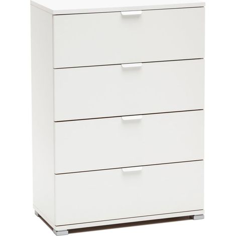 Cassettiera 4 cassetti bianco già montato L60 H85 P38 - consegnato già montato