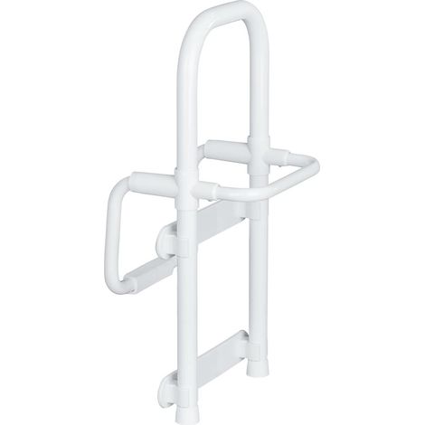 Poignée d'entrée pour Baignoire Secura Marche Pied Baignoire antidérapant Adaptable 6,5 à 13,5cm Système accès Baignoire Capacité 150 kg Aluminium Plastique 24,5x52,5x23cm Blanc (1/5)