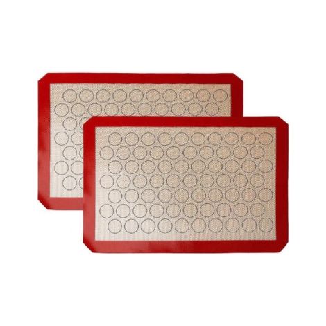 2-teilige Silikon-Backmatten – Antihaftbeschichtung – Professionelle, BPA-freie Backbleche – Perfekt zum Backen von Keksen, Macarons und Brot, 40 x 30 cm, Kaffeebasis (1/3)