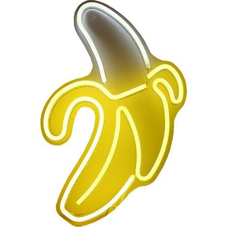 Enseigne Banane - Lumière Néon LED Flexible Silicone - Décoration Murale Chambre Enfant Salon Fête Anniversaire - 28 cm x 50 cm - 1 Pièce