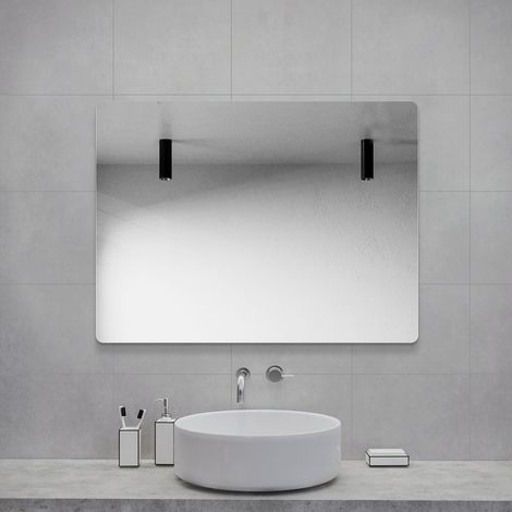 Miroir mural sans cadre 60x80 cm HD sans cuivre,film anti-bris. Adapté lavabo,chambre et entrée,installation suspendu verticale ou horizontale.