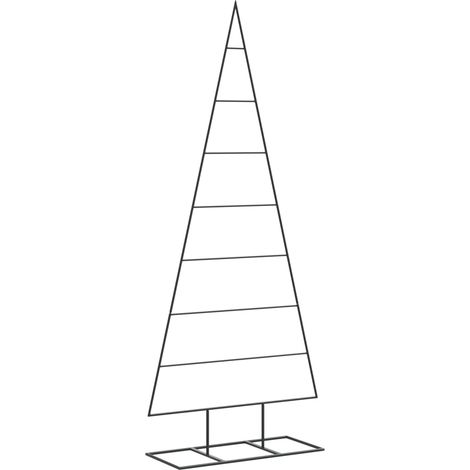 Arbre de Noël Sapin de Noël en métal pour décoration noir 150 cm (1/4)