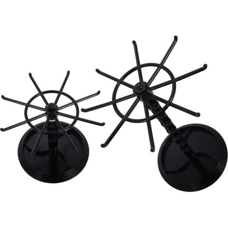 CCYKXA 2-Piece Rotating Jewelry and Keychain Display Stand, Office and Home Storage, Multi-Purpose Holder for Earrings, Bracelets and Small Accessories, Assorted Heights