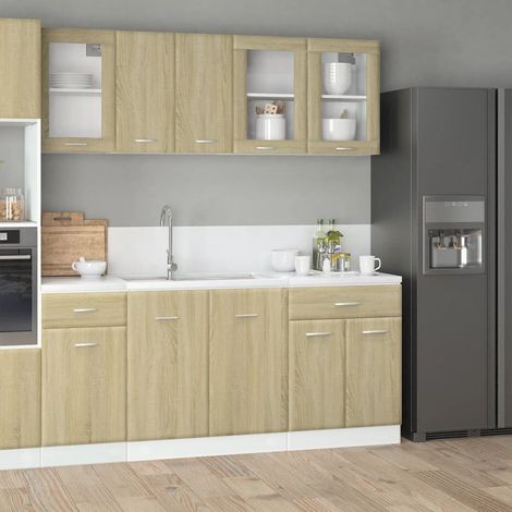 4-tlg. Küchenschrank-Set Lyon Sonoma-Eiche Holzwerkstoff