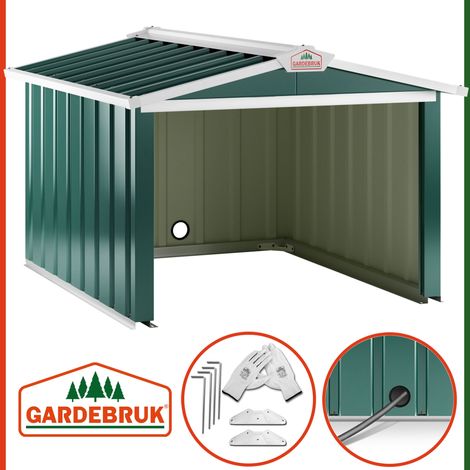 GARDEBRUK® Metal Weatherproof Robot Lawnmower Garage Automatic Garden Grass Lawn Mower Shelter Auto Mower Carport Protective Weather Resistant Cover Anthracite/Green Satteldach Grün (de)