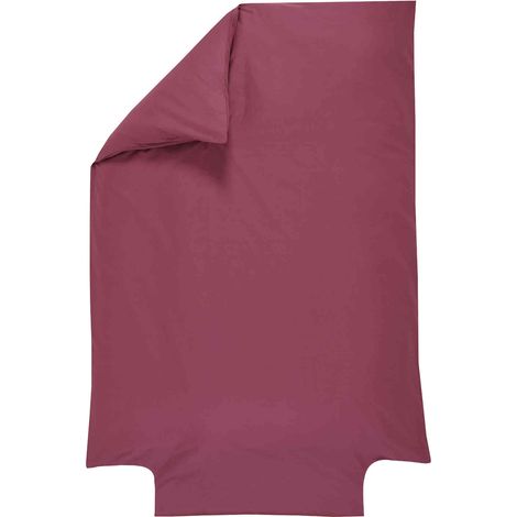 Housse de couette - P'tit Basile - 100x140 cm - Coton bio - Lie de vin - Lavable en machine (1/3)