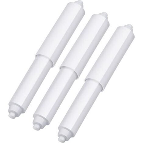 Set of 3 Spring-Loaded Plastic Toilet Paper Holder Rolls (White) (1/5)