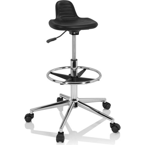 Arbeitsstuhl / Arbeitshocker TOP WORK 03 I PU Schaum schwarz hjh OFFICE (1/5)
