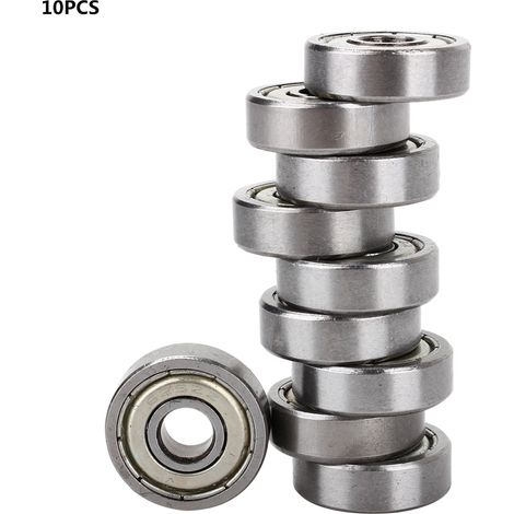 Konvolut von 10 Miniatur-Kugellagern 625ZZ, Gummidichtungen und Metallflanschen (1/5)