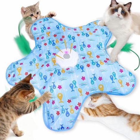 Interaktives elektrisches Katzenspielzeug – inklusive 2 Ersatzstäben – Haustierspielzeug – Wiederaufladbar und autark – Automatische Bewegung – regt zu Aktivität und Spiel an – Sicheres Design (1/5)
