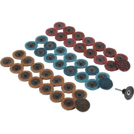 45 disques à meuler de 5 cm (2 pouces), disques à lamelles, disques de polissage, meules, rouges, jaunes, bleus (1/4)