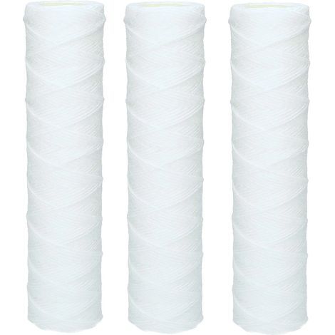 3x Cartouche Sédiment Bobinée pour l'osmose inverse, l'eau alimentée par le pôle et la filtration des particules - 50 microns (1/4)