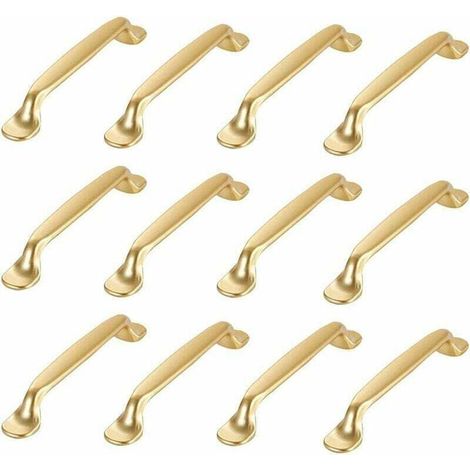 12 goldene Möbelgriffe, goldene Küchenschrankgriffe, Schubladengriffe, Schlafzimmerschrankgriffe, goldene Küchenschranktürgriffe, Küchenmöbelgriffe mit Schrauben (1/4)