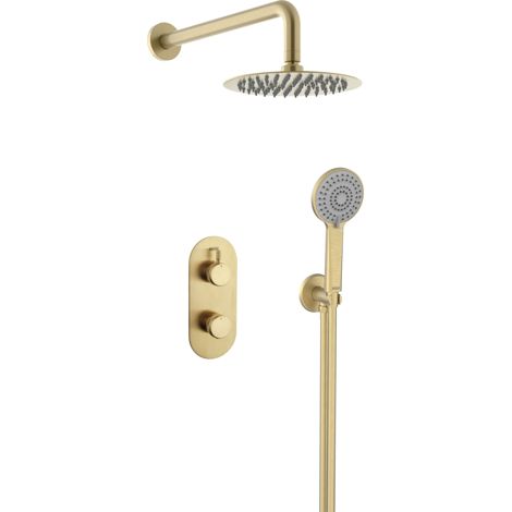 Bristan Molida Concealed Dual Control Shower Pack2 Brushed Brass