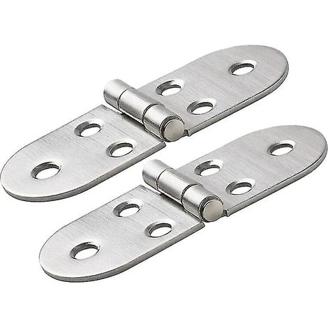 Charnière de trappe marine argentée, 80 x 30 mm, encastrée à 180°, en acier inoxydable, pour bateau et camping-car. (1/5)