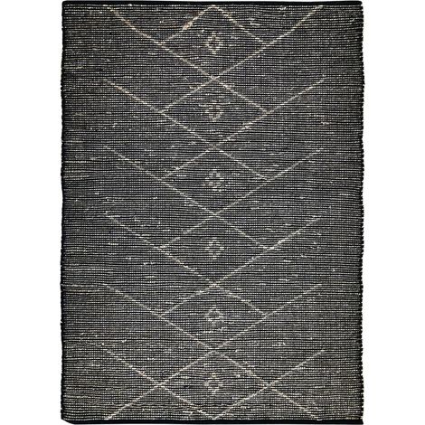 CHIC TRIBAL - Tapis en jonc de mer motif tribal noir 160x230 (1/5)