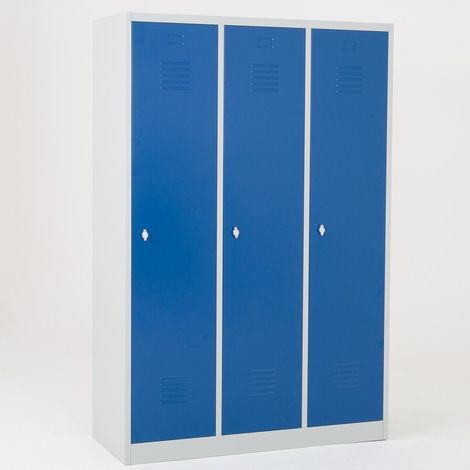 [JAMAIS UTILISE] Vestiaire Industrie Salissante 3 Colonnes Fermeture Moraillon 180x120x50cm - NT-SA-3
