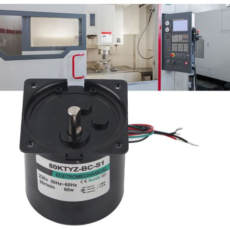Moteur synchrone AC XD80KTYZ + condensateur 60 W à aimant permanent, bidirectionnel, à couple élevé et basse vitesse, micromoteur à arbre excentrique, 20 tr/min, 220 V AC (1/5)