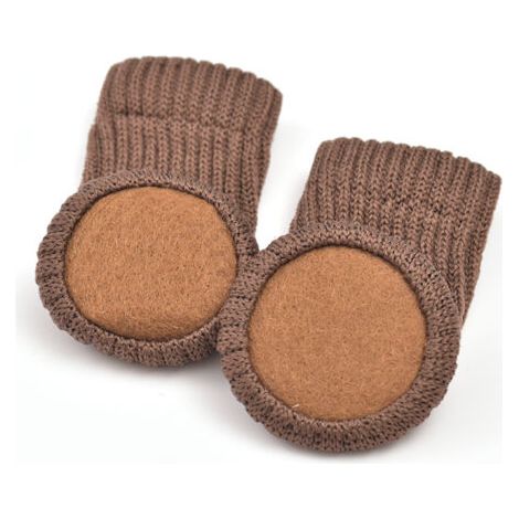 QORVA-Chaussettes de meubles tricotées antidérapantes pour pieds de chaise, éviter les rayures, réduire le bruit, facile à déplacer, 24pcs, brun