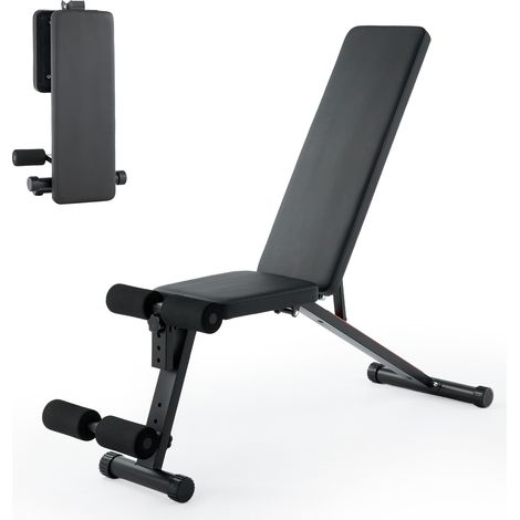 Fonction extensible – Banc de musculation réglable et pliable avec extension de jambes – Position inclinaison/déclinaison/plate – Capacité 200 kg – Idéal interieurînement complet à domicile – Noir (1/5)