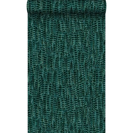 papier peint plumes vert émeraude  - Origin Wallcoverings (1/5)