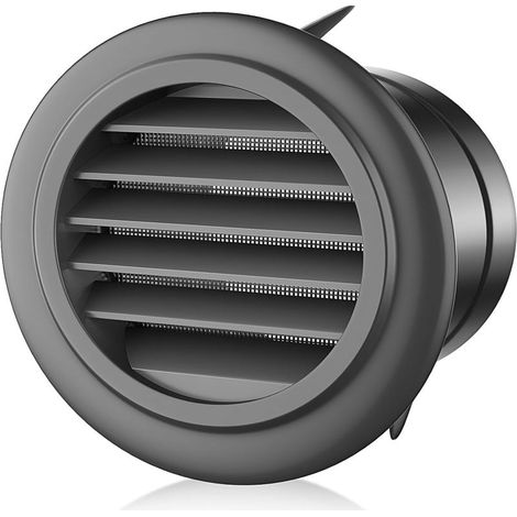 Rejilla de ventilación redonda de 7,6 cm (3 pulgadas) con elegantes aletas de ventilación, cubierta de escape redonda de ABS negro (1/5)