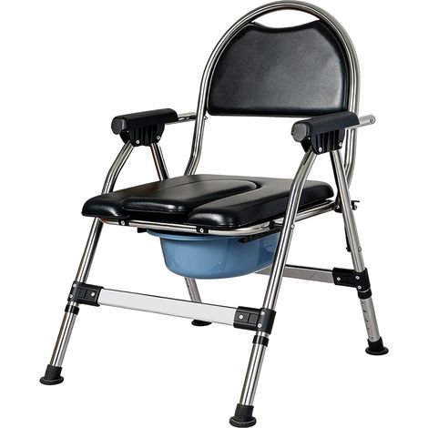 Levede Folding Commode Chair Adjustable Height Bedside Toilet Shower Seat 150kg