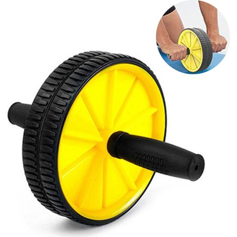 Rouleau Abdominal - Double Roue - Pour Entraînement Core à Domicile - 18 x 18 x 24 cm - 1 Pièce (1/5)
