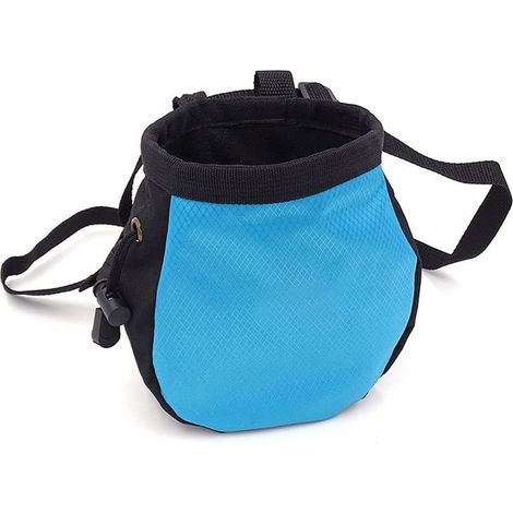 Sac à magnésie souple avec cordon de serrage pour l'escalade, le bloc et le fitness – Bleu (1/4)